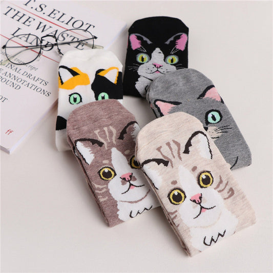 Fashion Women Socks 3D Cat Striped Cartoon