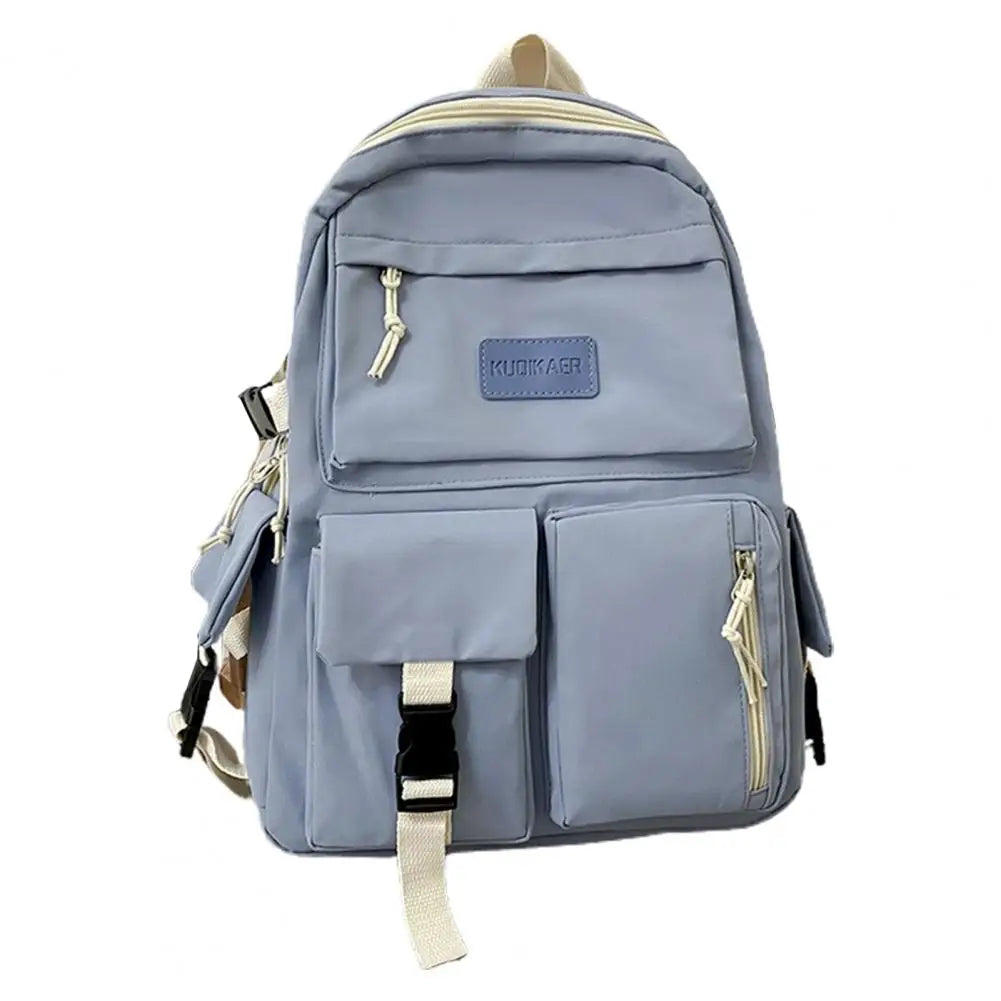 Large Capacity Canvas Black Backpack Light Simple Travel Bag Canvas Backpack Student School Bag Canvas Student Zipper Backpack