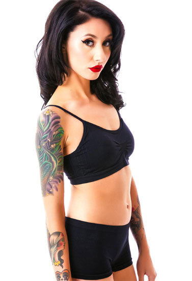 "Comfort" Spaghetti Strap Sports Bra Matching Boyshort