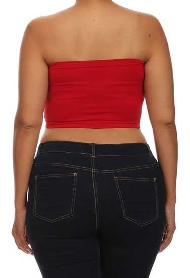 "Plus Size"- Pack Of 4 Stretchy Bandeau Tube Bra