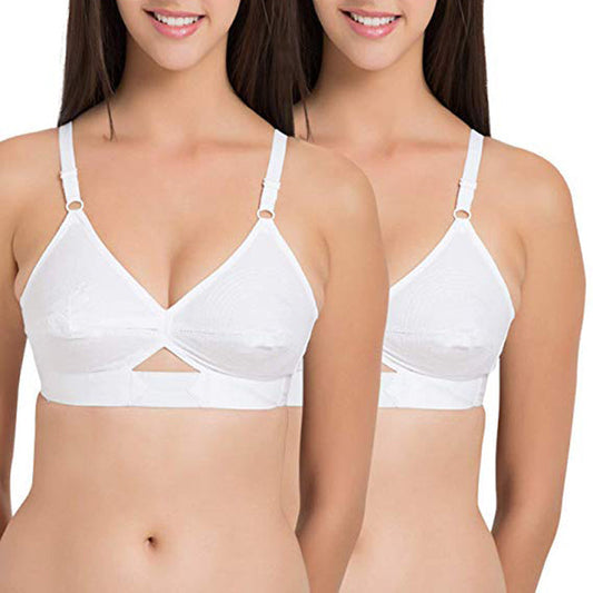 Regularly Wear White Cotton Bra( Pk Of 2)