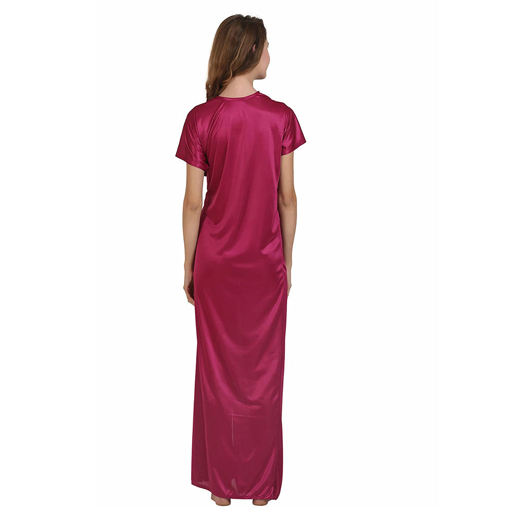 "Comfy" Plain Shinny Stuff Full Length Nighty