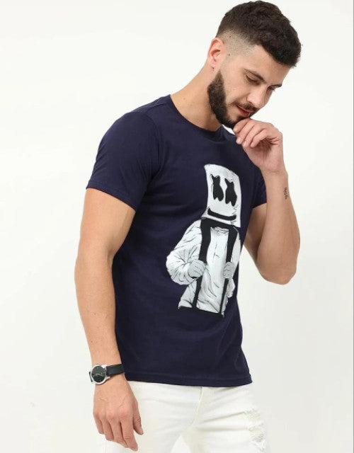 Halloween Green Mens Cotton Printed T Shirt, Round Neck