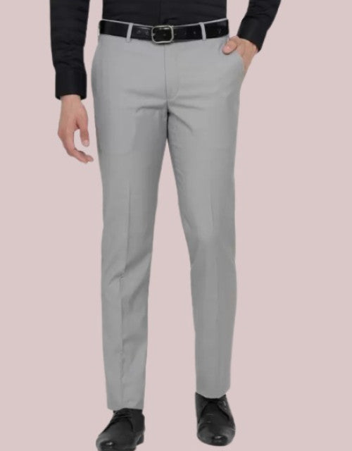 ILLAIN Solid Mid-Rise Stretchable Men's Formal Trousers (SIZE - 30,32,34,36,38)