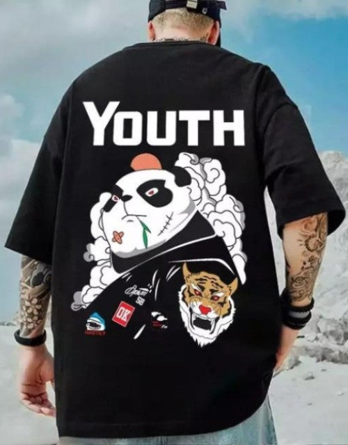 Printed Round Neck Cotton Blend T-shirt