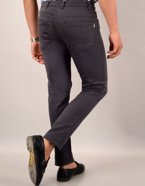 VILLAIN Men's Casual Cotton Slim Fit Chinos Pant - Grey (SIZE- 30,32,34,36)