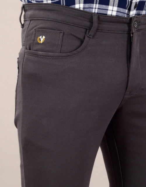 VILLAIN Men's Casual Cotton Slim Fit Chinos Pant - Grey (SIZE- 30,32,34,36)