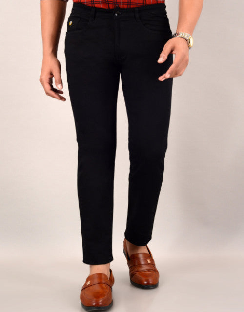 Men's Casual Cotton Slim Fit Chinos Pant - Black (SIZE- 30,32,34,36)