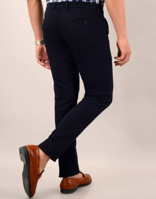 VILLAIN Men's Slim Fit Casual Trouser- Navy Blue (SIZE-30,32,34,36)