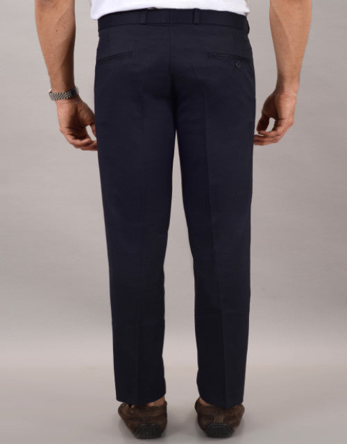 VILLAIN Navy Blue Stretchable Formal Pant with Expandable Waist for Men (SIZE- 30,32,34,36)