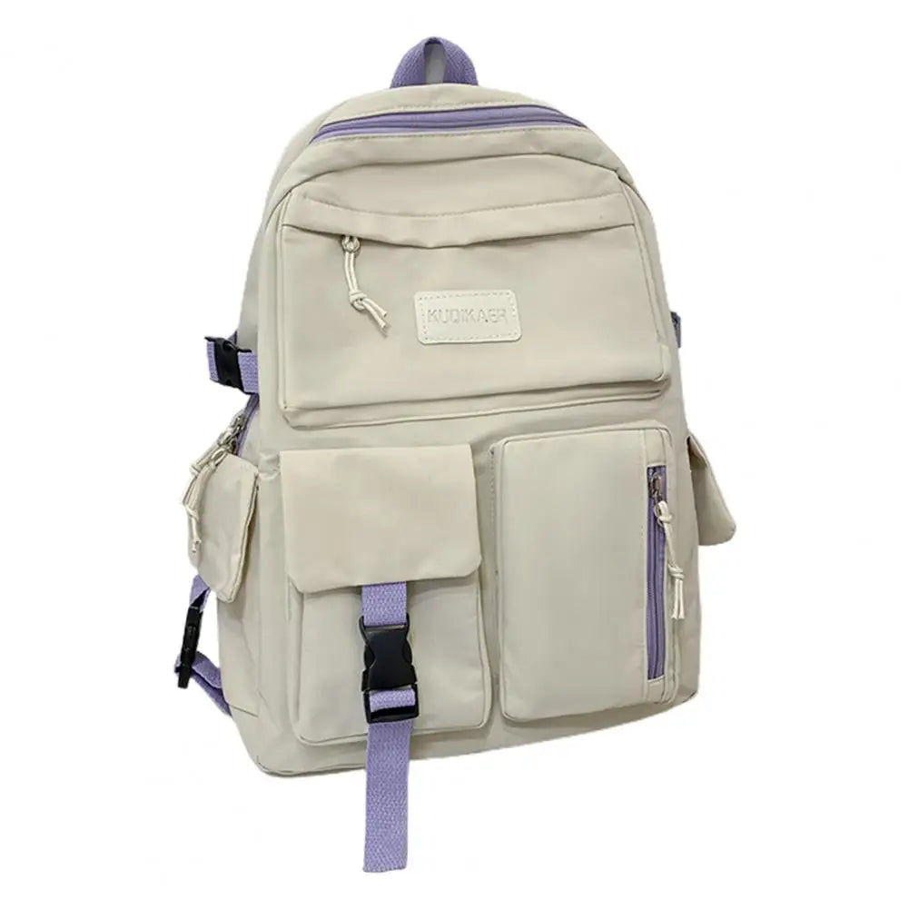 Large Capacity Canvas Black Backpack Light Simple Travel Bag Canvas Backpack Student School Bag Canvas Student Zipper Backpack