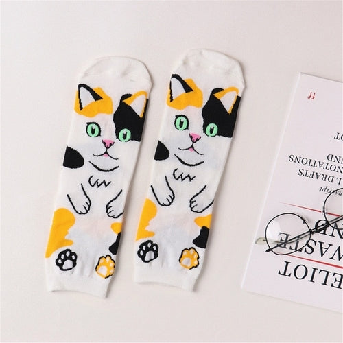 Fashion Women Socks 3D Cat Striped Cartoon
