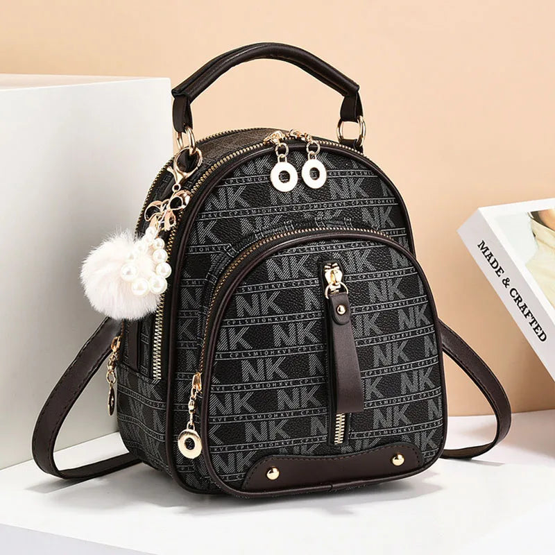 New Backpack PU Leather Backpack Large Capacity Casual Ladies Travel Backpack