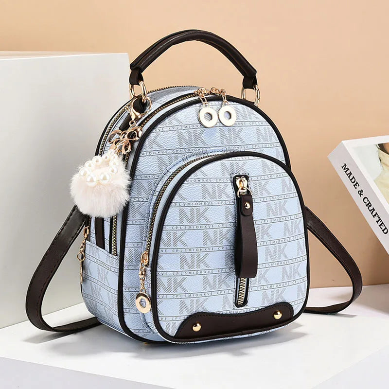 New Backpack PU Leather Backpack Large Capacity Casual Ladies Travel Backpack