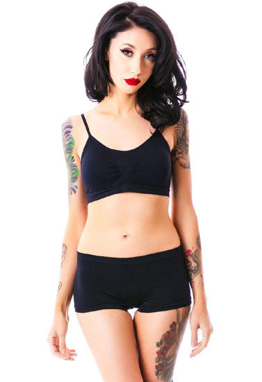 "Comfort" Spaghetti Strap Sports Bra Matching Boyshort