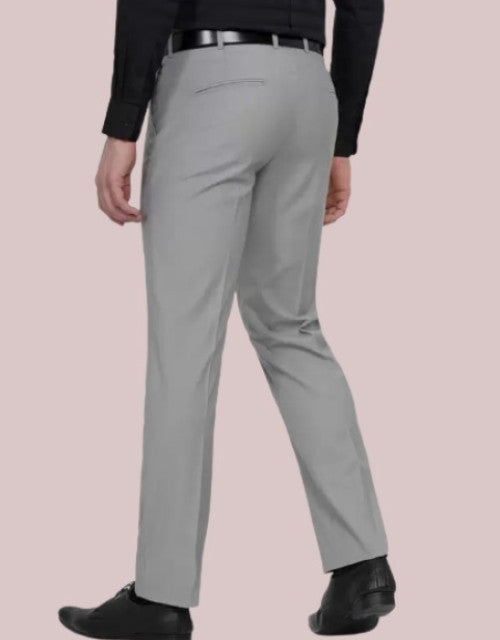 ILLAIN Solid Mid-Rise Stretchable Men's Formal Trousers (SIZE - 30,32,34,36,38)
