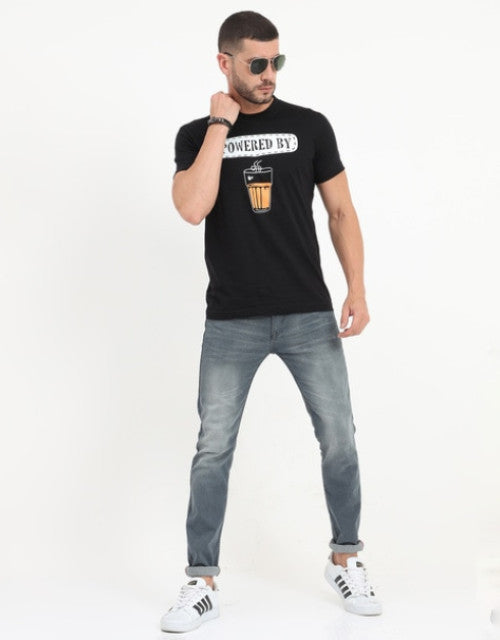 Slim Fit Typography Print Crew-Neck T-Shirt