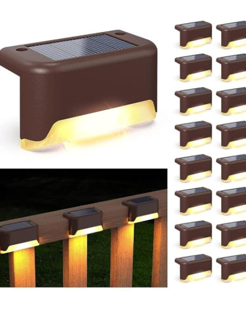 Solar Deck Lights Outdoor, Solar Step LED Waterproof Lighting for Outdoor Deck (Pack of 3)