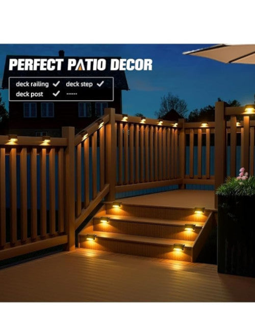Solar Deck Lights Outdoor, Solar Step LED Waterproof Lighting for Outdoor Deck (Pack of 3)