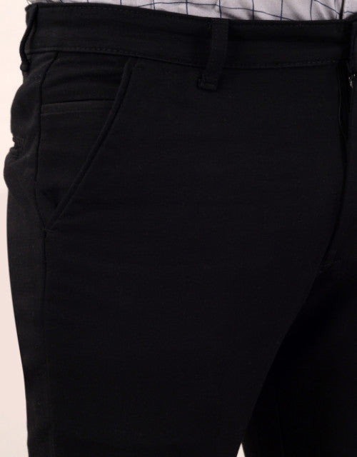 VILLAIN Men's Slim Fit Casual Trouser- Black (SIZE- 30,32,34,36)