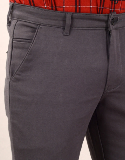 VILLAIN Men's Slim Fit Casual Trouser- Grey (SIZE-30,32,34,36)