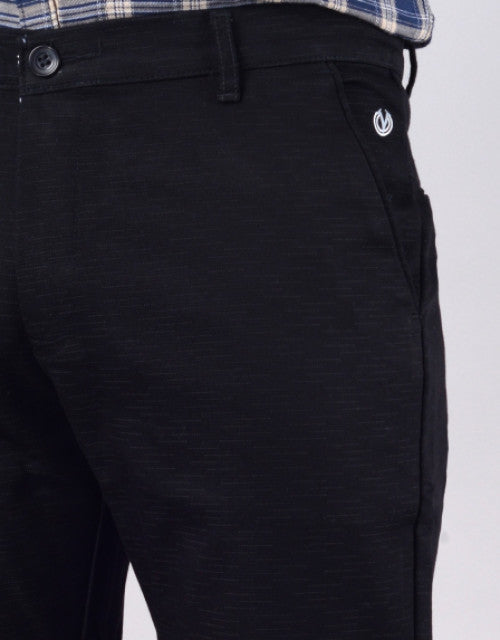 VILLAIN Men's Slim Fit Cotton Stretchable Trousers - Black (30,32,34,36,38,40,42)