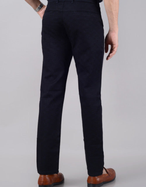 VILLAIN Men's Slim Fit Cotton Stretchable Trousers - Blue (SIZE- 30,32,34,36,38,40,42)