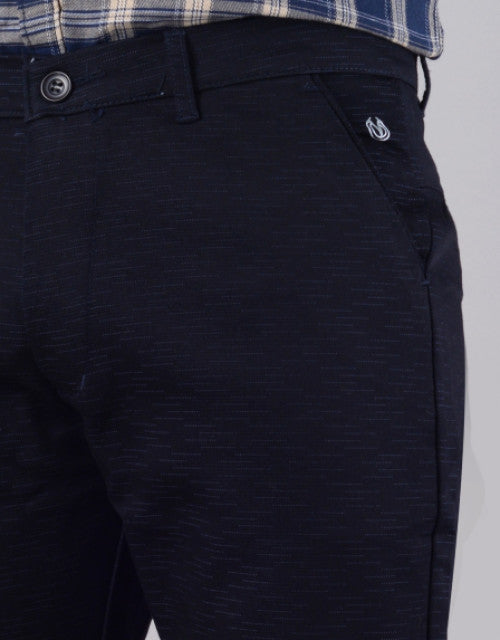 VILLAIN Men's Slim Fit Cotton Stretchable Trousers - Blue (SIZE- 30,32,34,36,38,40,42)