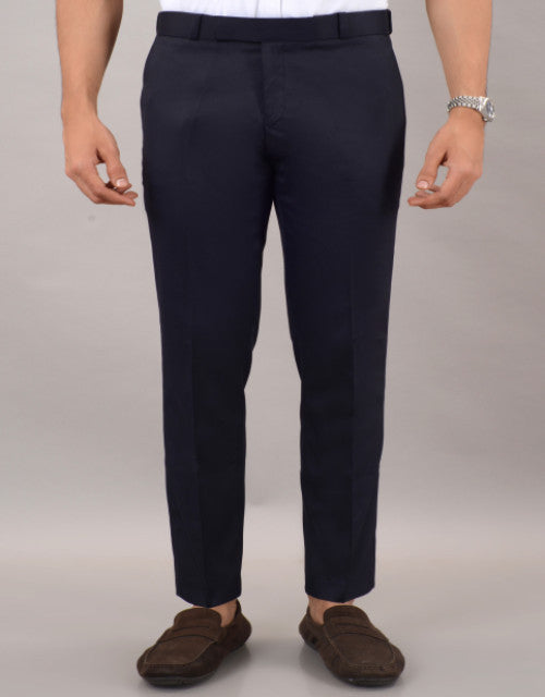 VILLAIN Navy Blue Stretchable Formal Pant with Expandable Waist for Men (SIZE- 30,32,34,36)