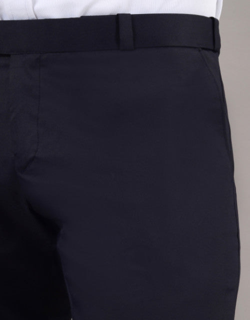 VILLAIN Navy Blue Stretchable Formal Pant with Expandable Waist for Men (SIZE- 30,32,34,36)